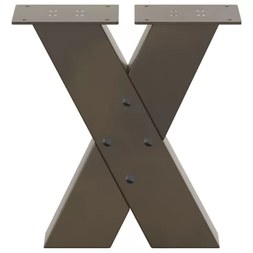  2 db X alakú natúr acél dohányzóasztal láb 40x(30-31) cm