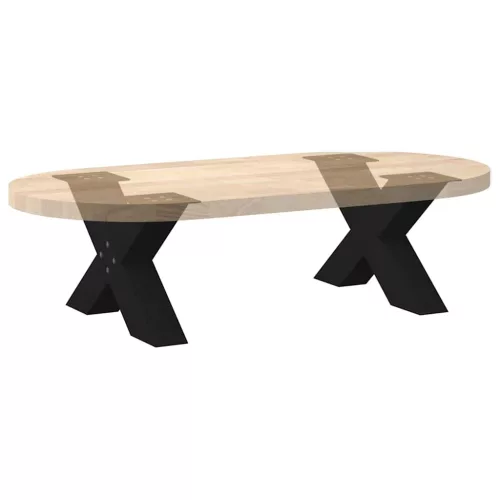  2 db fekete, X alakú acél dohányzóasztal láb 50 x (30-31) cm