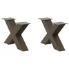  2 db X alakú natúr acél dohányzóasztal láb 50x(30-31) cm