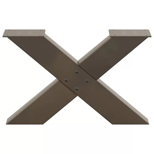  2 db X alakú natúr acél dohányzóasztal láb 50x(30-31) cm
