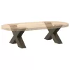  2 db X alakú natúr acél dohányzóasztal láb 50x(30-31) cm