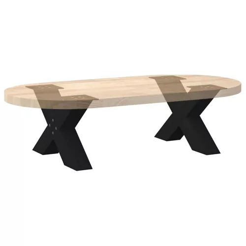  2 db fekete, X alakú acél dohányzóasztal láb 60 x (30-31) cm