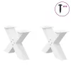  2 db fehér, X alakú acél dohányzóasztal láb 60 x (30-31) cm