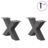 2 db antracitszürke X-alakú acél dohányzóasztal láb 60x(30-31) cm