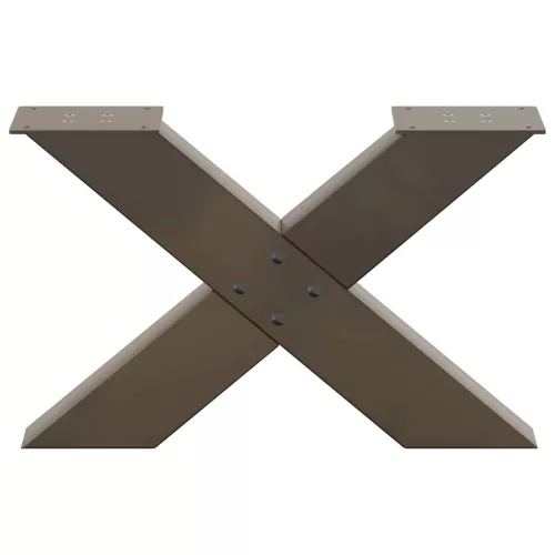  2 db X alakú natúr acél dohányzóasztal láb 60 x (30-31) cm
