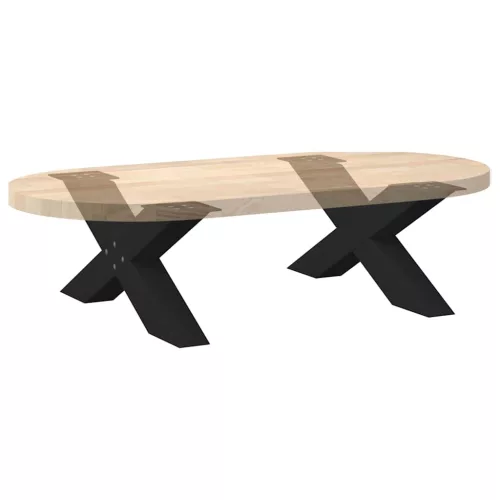  2 db fekete, X alakú acél dohányzóasztal láb 70 x (30-31) cm