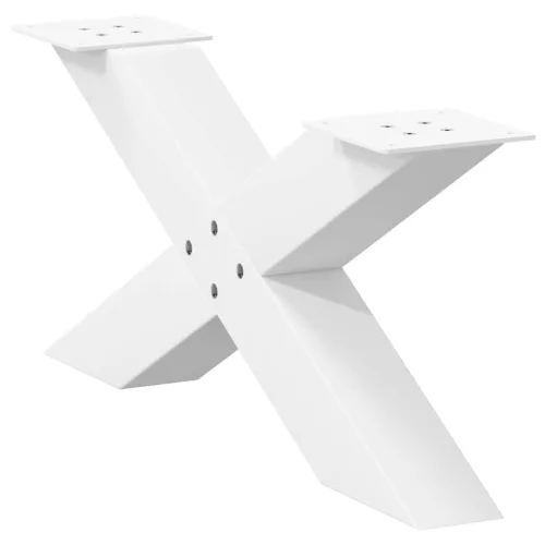  2 db fehér, X alakú dohányzóasztal láb 70 x (30-31) cm acél