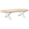  2 db fehér, X alakú dohányzóasztal láb 70 x (30-31) cm acél