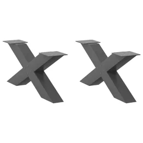    2 db antracitszürke X-alakú acél dohányzóasztal láb 70x(30-31) cm