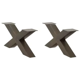    2 db X alakú natúr acél dohányzóasztal láb 70x(30-31) cm