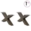  2 db X alakú natúr acél dohányzóasztal láb 70x(30-31) cm