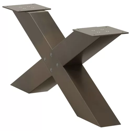  2 db X alakú natúr acél dohányzóasztal láb 70x(30-31) cm