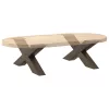  2 db X alakú natúr acél dohányzóasztal láb 70x(30-31) cm
