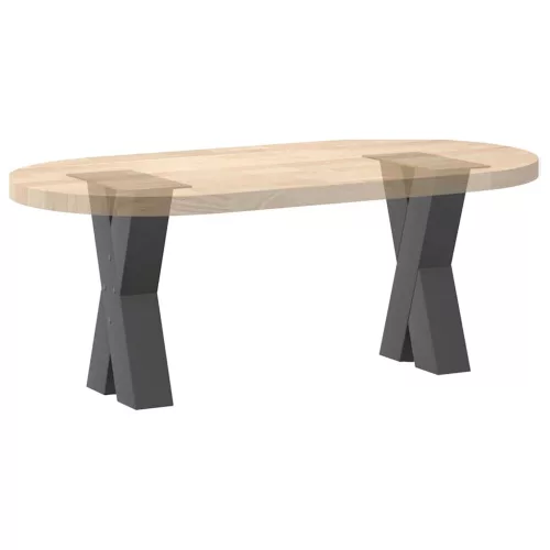  2 db antracitszürke X-alakú acél dohányzóasztal láb 28 x (42-43) cm