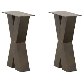   2 db X alakú natúr acél dohányzóasztal láb 28 x (42-43) cm