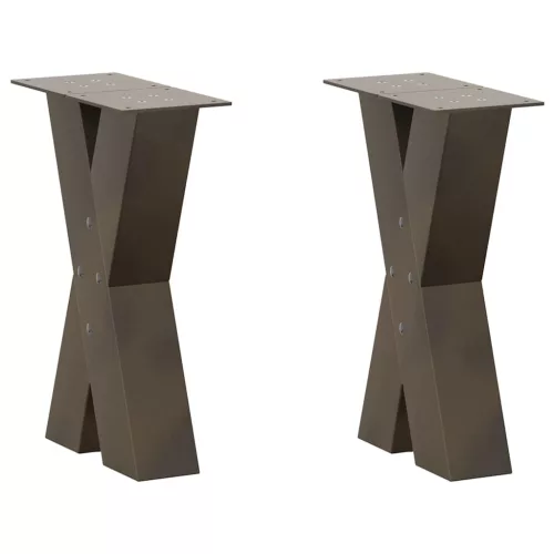  2 db X alakú natúr acél dohányzóasztal láb 28 x (42-43) cm