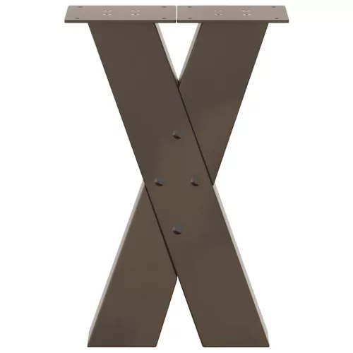  2 db X alakú natúr acél dohányzóasztal láb 28 x (42-43) cm