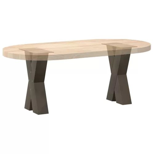  2 db X alakú natúr acél dohányzóasztal láb 28 x (42-43) cm
