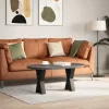  2 db fekete, X alakú acél dohányzóasztal láb 38 x (42-43) cm