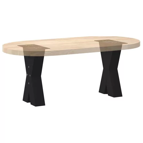 2 db fekete, X alakú acél dohányzóasztal láb 38 x (42-43) cm