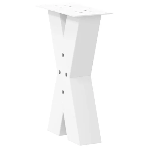  2 db fehér, X alakú dohányzóasztal láb, 38 x (42-43) cm, acél