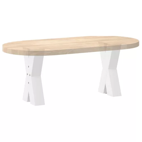  2 db fehér, X alakú dohányzóasztal láb, 38 x (42-43) cm, acél
