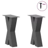  2 db antracitszürke X-alakú acél dohányzóasztal láb 38x(42-43) cm