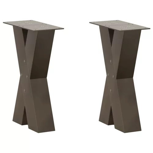  2 db X alakú natúr acél dohányzóasztal láb 38x(42-43) cm