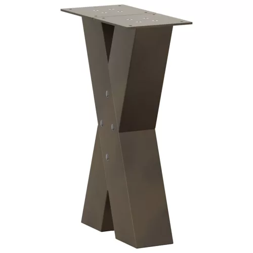  2 db X alakú natúr acél dohányzóasztal láb 38x(42-43) cm