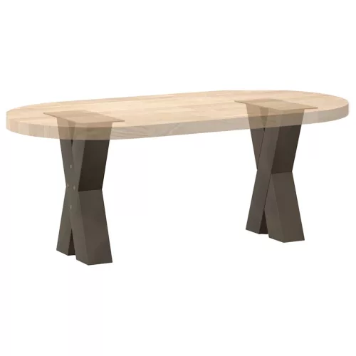  2 db X alakú natúr acél dohányzóasztal láb 38x(42-43) cm