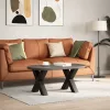 2 db fekete, X alakú acél dohányzóasztal láb 50 x (42-43) cm