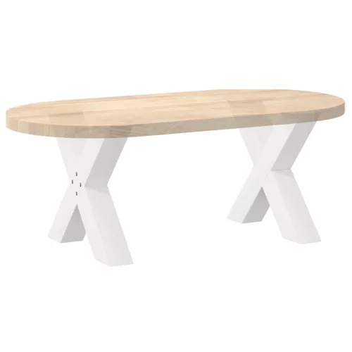 2 db fehér, X alakú acél dohányzóasztal láb 50 x (42-43) cm