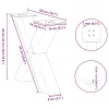 2 db fehér, X alakú acél dohányzóasztal láb 50 x (42-43) cm