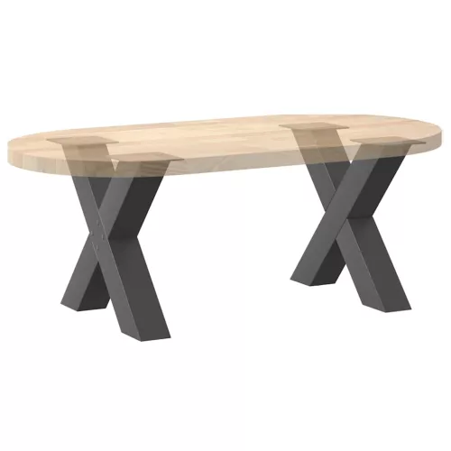  2 db antracitszürke X-alakú acél dohányzóasztal láb 50x(42-43) cm