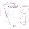  2 db antracitszürke X-alakú acél dohányzóasztal láb 50x(42-43) cm