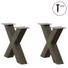  2 db X alakú natúr acél dohányzóasztal láb 50 x (42-43) cm