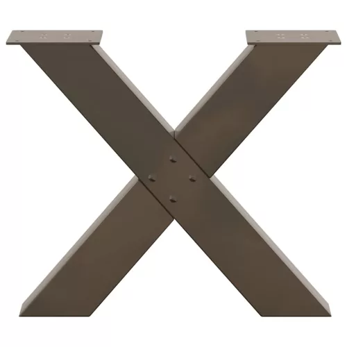  2 db X alakú natúr acél dohányzóasztal láb 50 x (42-43) cm