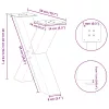  2 db X alakú natúr acél dohányzóasztal láb 50 x (42-43) cm