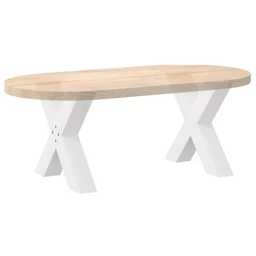  2 db fehér, X alakú acél dohányzóasztal láb 60 x (42-43) cm