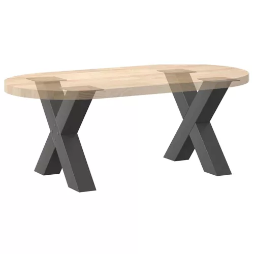  2 db antracitszürke X-alakú acél dohányzóasztal láb 60 x (42-43) cm