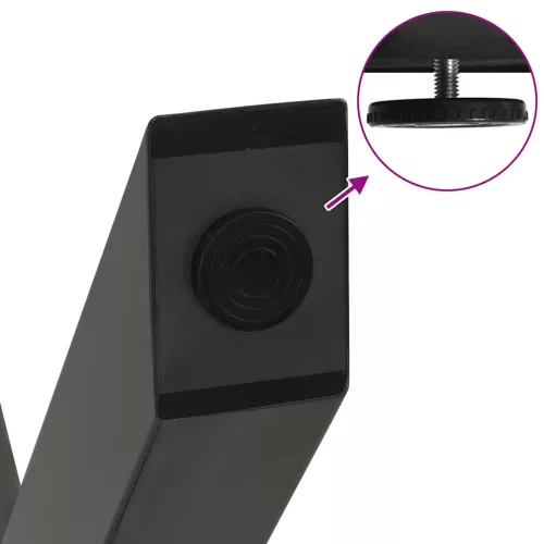  2 db antracitszürke X-alakú acél dohányzóasztal láb 60 x (42-43) cm