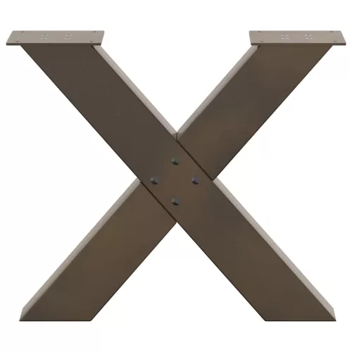  2 db X alakú natúr acél dohányzóasztal láb 60 x (42-43) cm