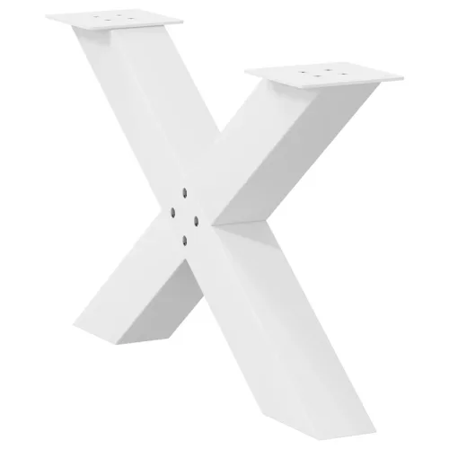  2 db fehér, X alakú dohányzóasztal láb 70 x (42-43) cm acél