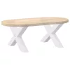  2 db fehér, X alakú dohányzóasztal láb 70 x (42-43) cm acél