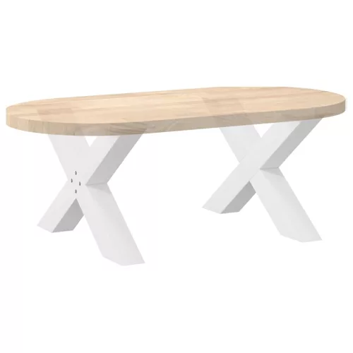  2 db fehér, X alakú dohányzóasztal láb 70 x (42-43) cm acél