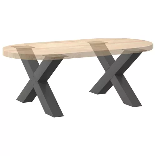  2 db antracitszürke X-alakú acél dohányzóasztal láb 70 x (42-43) cm