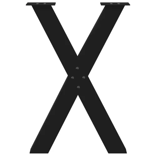  2 db X alakú étkezőasztal láb fekete acél 50 x (72-73) cm