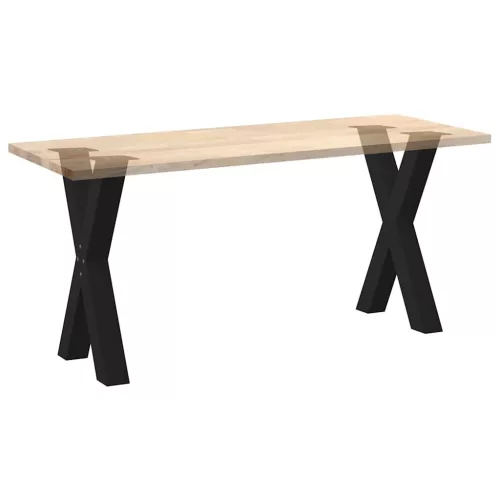  2 db X alakú étkezőasztal láb fekete acél 50 x (72-73) cm