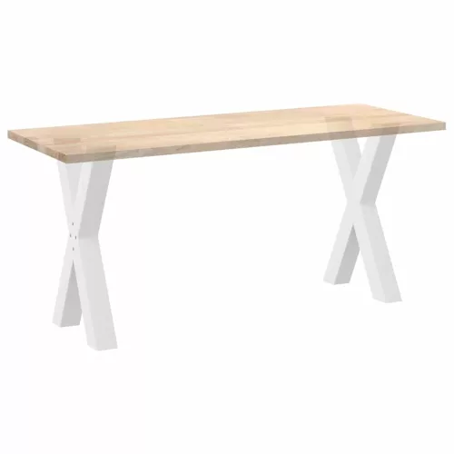  2 db fehér, X alakú étkezőasztal láb 50 x (72-73) cm acél étkezőasztalhoz