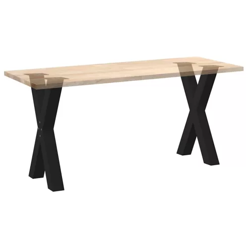 2 db X alakú étkezőasztal láb fekete acél 60 x (72-73) cm